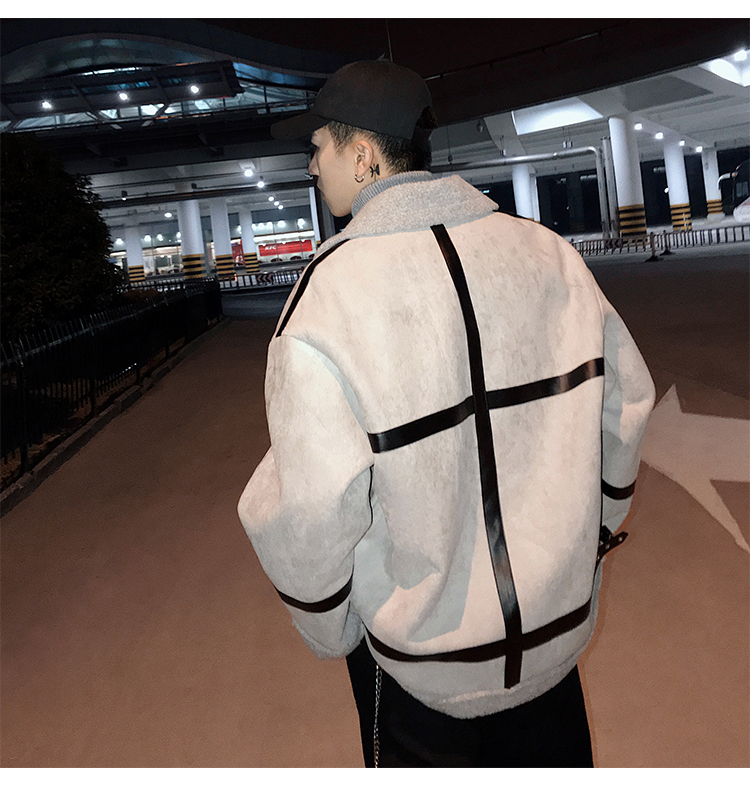 Mùa đông mới phiên bản Hàn Quốc của áo khoác lửng retro da lộn sang trọng cotton nam lông cừu dày áo khoác ấm áo phao lông vũ