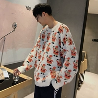 Knock cute ~ mùa đông phiên bản Hàn Quốc của toàn thân hoạt hình áo len jacquard vài chiếc áo len cashmere sang trọng thoải mái áo đôi độc lạ