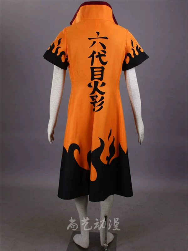 Naruto-Uzumaki Naruto cos quần áo-Hokage thế hệ thứ sáu cao cổ áo choàng bên ngoài áo choàng trang phục hóa trang