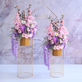 4S Store Delivery Ceremony Layout Artificial Flower Hotel Rotating Door Decoration Floral Road Guide Living Room Floor-Standing Artificial Flower Decoration