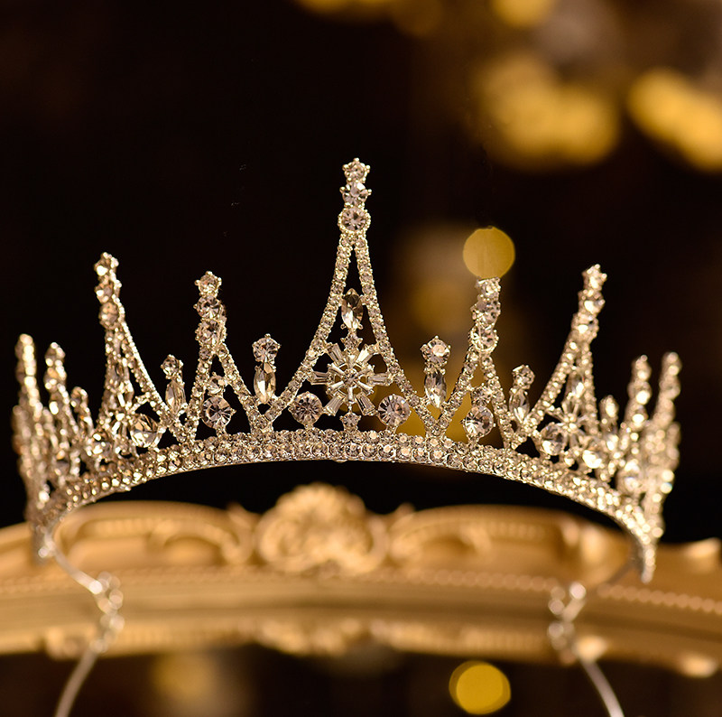 Korean Bridal Headwear New Han Style Water Drill Crystal Crown Baroque Crown Wedding Photo Dress Gown