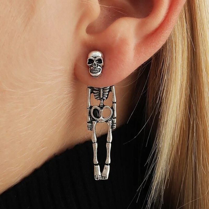 Amazon Cartoon Halloween Skeleton Human Skeleton Front and Back Earrings for Women Punk Funny Ear Accessories Amazon Cartoon Halloween Skeleton Human Skeleton Front and Back Earrings for Women Punk Funny Ear Accessories