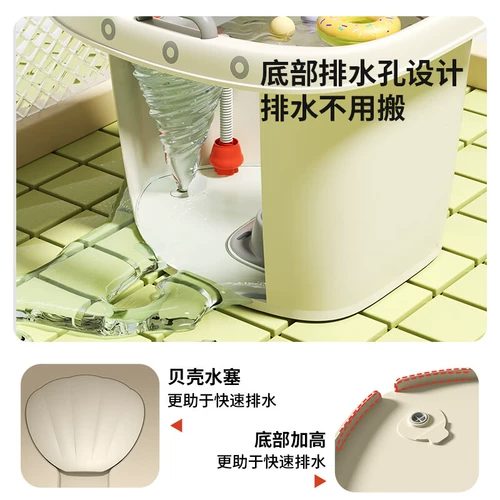 IUU儿童洗澡桶婴儿游泳澡盆小孩浴缸大号宝宝泡澡保温沐浴桶可坐