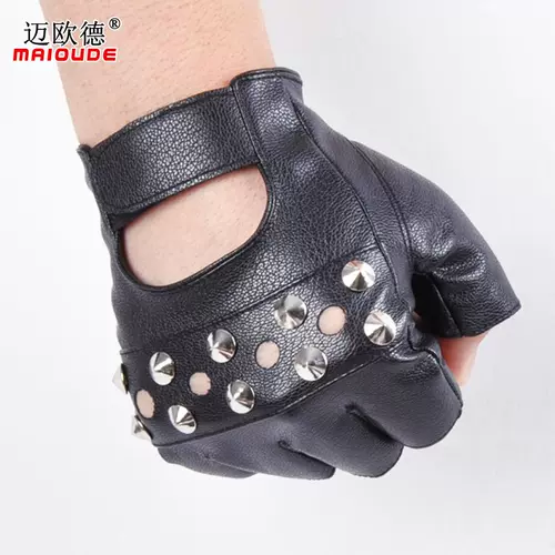 迈欧德 Мужские летние полиуретановые перчатки в стиле хип-хоп, в корейском стиле, без пальцев