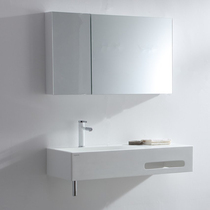 Solid Wood makeup bathroom mirror cabinet toilet Nordic modern simple mirror box hanging wall high definition float environmental protection mirror