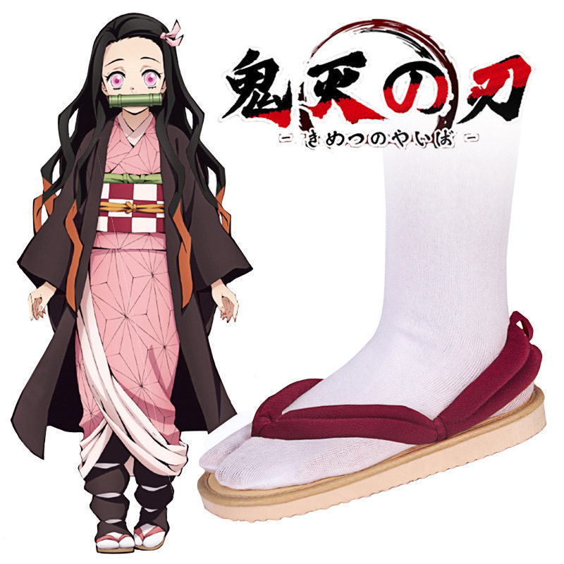 Demon Slayer Wooden Clogs for Adults and Children, Cosplay Shoes, Anime Clogs, Nezuko, Butterfly Shinobu Shoes