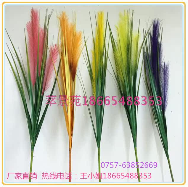 Mô phỏng nhánh đơn 5 đầu sậy cỏ giả hoa giả cỏ hoa trang trí cây hoa kèm theo hoa cỏ kiếm - Hoa nhân tạo / Cây / Trái cây cây giả trang trí
