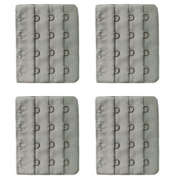 6.3cm Wide Four-Row Buckle Spacing 1.5cm Silver-Gray Bra Extender with 4 Hooks for Lengthening Underwear