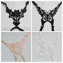 Lace lace underwear beautiful back cross shoulder strap summer Joker sex strap can be exposed non-slip strap black exposed strap