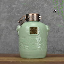 Jingdezhen ceramic wine bottle wine jar 1 kg with lock creative ornaments jug sealed empty bottle liquor household