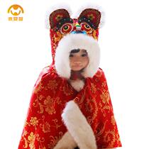 Mai Yingxin handmade rabbit hair male and female infant shawl Baby clothes Baby tiger head cloak cape autumn and winter models