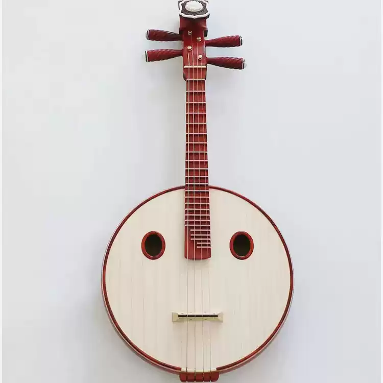 红檀上漆中阮梁浩乐器枫木面板民族弹拨乐器专业中阮