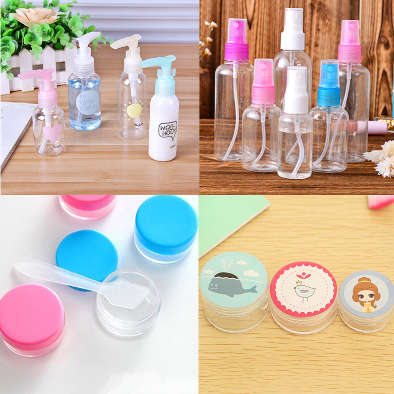 Cosmetic bottle set portable bag travel bottle empty cosmetics bottle press pressure bottle spray bottle small watering can