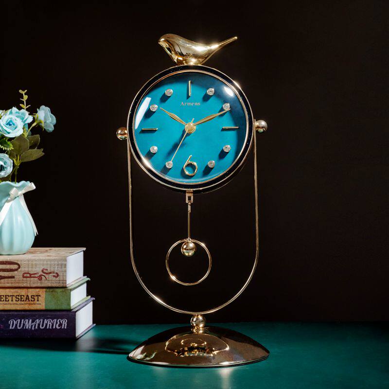 Seat Bell Desktop Light Lavish Watch Room Dining Room Dining Room With Silent Clock Home Fashion Wine Cabinet Desktop Sat Clock Pendulum