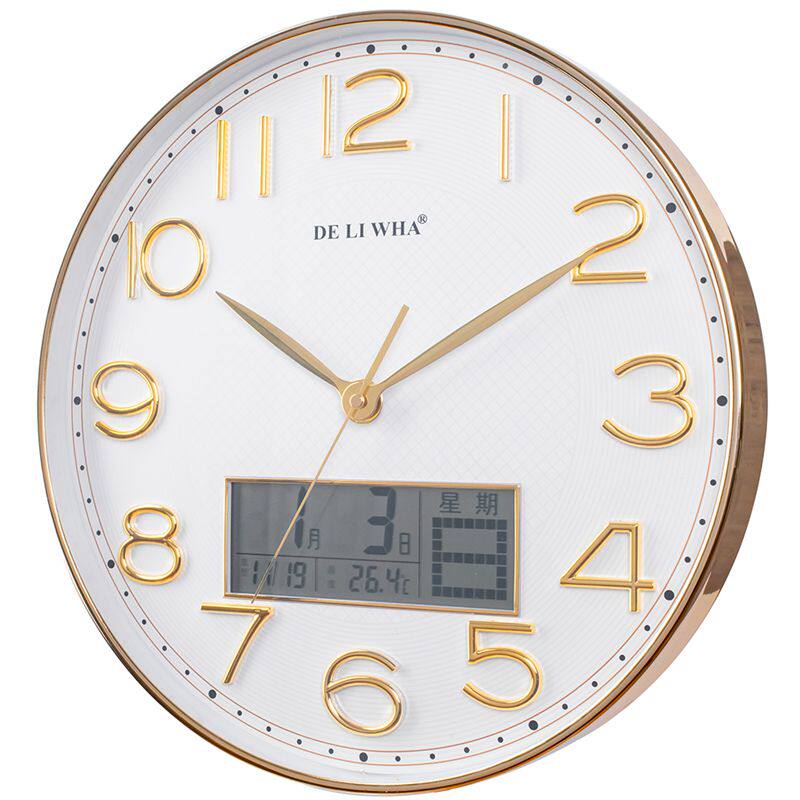 Admiralty Golden golden Merchants Living room hanging bell Lunar Thermometer Clock Performance debriefing Silent Bedroom Quartz Clocks-Taobao