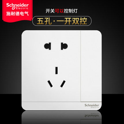 Schneider switch socket open double cut with five holes socket Champs Double Cut panel Switch Control light