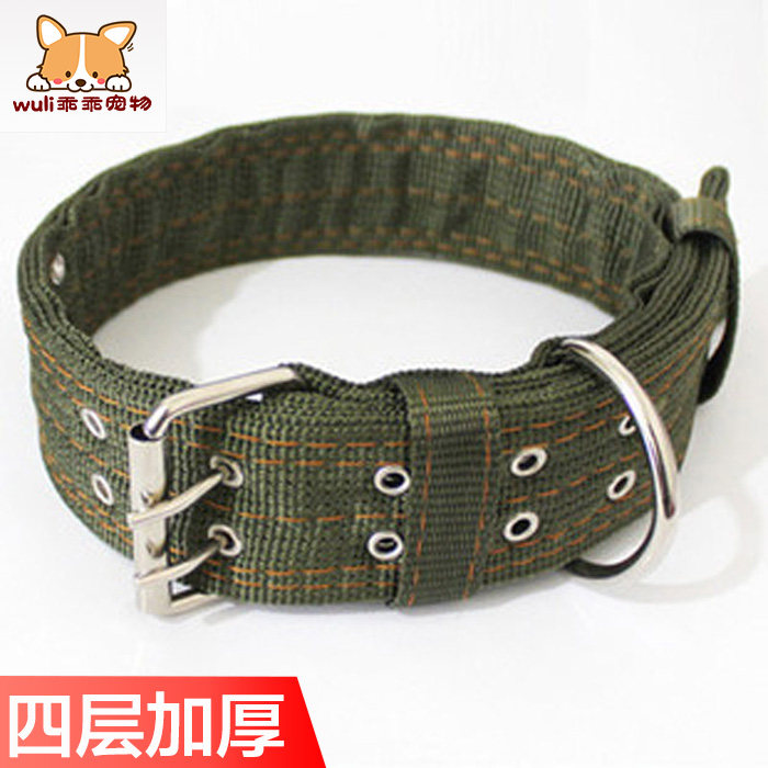 Pet Supplies Double Row Button Dog Neck Cover Canvas Nylon Collar Hide Mastiff Gold Wool Large Dog Neckline Bolt Dog Cover