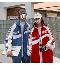 Wu Jing Chinese character coat mens spring and autumn loose sports suit class clothes national tide retro couple autumn jacket