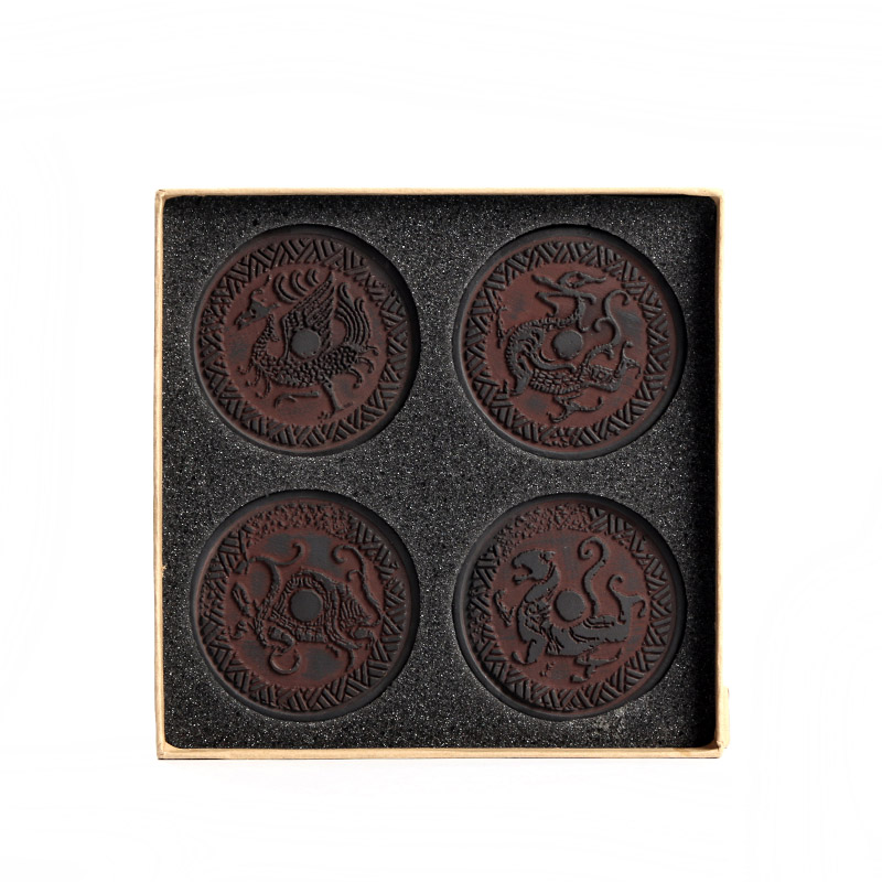 Yushantang old rock mud hand-made tea saucer tea ceremony accessories coarse pottery coaster ceramic tea set zero tea mat