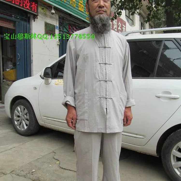 Old rough dress man spring sleeve Chinese shirt shirt large kung fu blouse meditation dwelling robes