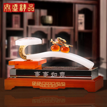 Dingsheng boutique jade Ruyi decoration Liuli business housewarming new home opening gift living room wine cabinet light luxury decoration