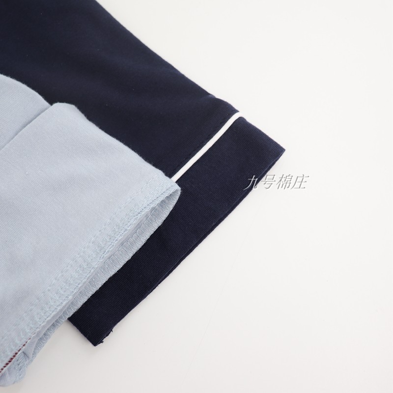 Các cặp đôi mùa xuân và mùa thu đơn giản Bộ đồ ngủ cotton Nhật Bản Quần dài tay nữ Quần vải cotton Dịch vụ gia đình Nam giới Kích thước lớn cộng với Chất béo Màu bộ mặc nhà big size
