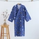 Mùa xuân và mùa hè gạc mỏng áo ngủ nữ Nhật Bản đôi kimono áo choàng tắm nam cotton nightcoat cardigan dài và gió gợi cảm - Night Robe