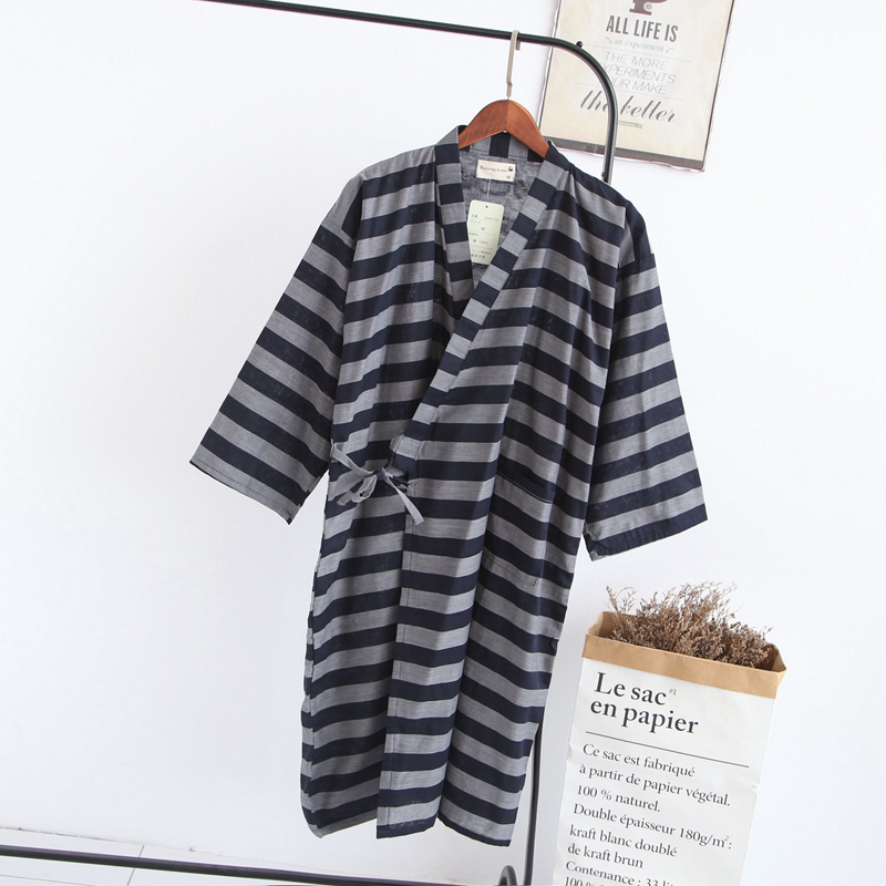 Nhật bản yukata cardigan mùa hè nam kimono nữ màu rắn mùa xuân và mùa thu phần mỏng và gió mồ hôi quần áo hấp bông gạc áo ngủ