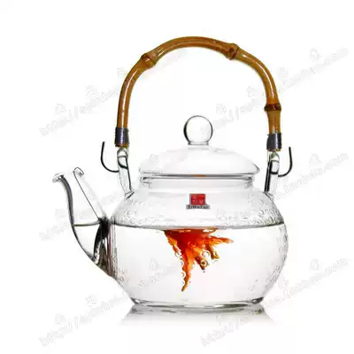 Yiyu KILN HEAT-resistant GLASS TEA SET FLOWER TEA POT BAMBOO and RATTAN mold pattern beam pot FH-716MNTS 600ML