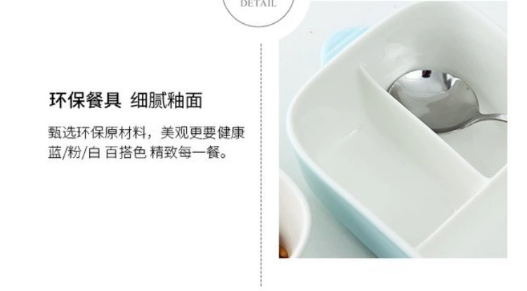Đồ gốm sáng tạo chia hộp ăn trưa cho học sinh hộp ăn trưa riêng biệt với nắp hộp đơn giản ba hộp ăn trưa lò vi sóng bát kín - Hộp cơm điện sưởi ấm hộp cơm điện lock&lock ejr226ivy