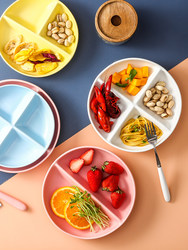 For Home Ceramic Serving Tableware Serving Plate for One Person 211 Fat-Reducing Divided Plate kids Compartment Breakfast Plate