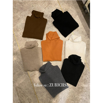 Pile collar fine cashmere inside wear on the outside top to wear skin-friendly soft and comfortable imported cashmere sweater base shirt