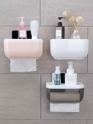 Toilet tissue box roll toilet paper tube shake sound powder room removable toilet paper rack wall-mounted waterproof large multi-function punch-free