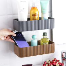  Bathroom shelf Wall-mounted Bathroom shelf washstand wall-mounted punch-free toilet wall-suction storage box
