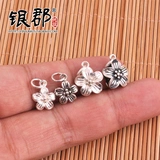 Аксессуары ручной работы, плетеная ручка, двусторонная подвеска в форме цветка, браслет из красной нити, серебро 925 пробы, DIY, жемчужное серебро