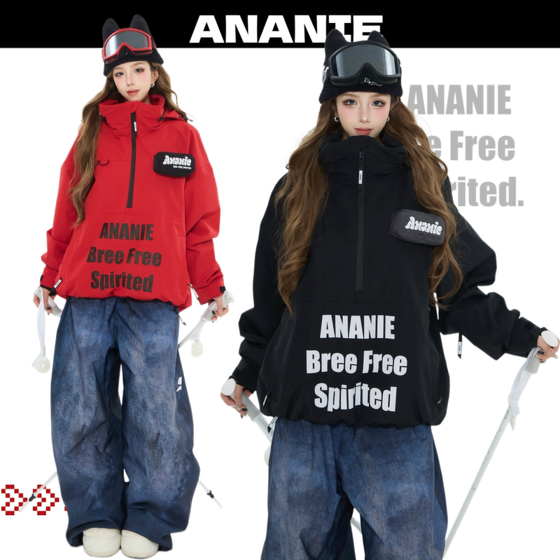 Ananie【American Style】26 New Ski Suit 3L Fully Seam-Sealed Waterproof Fleece-Lined Warm Unisex for Single and Double Boards