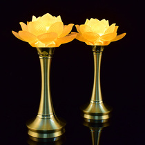 For the Buddha Lotus Lantern glazed lamp Pure copper Buddha Supplies Long Ming lamp Buddha Former Lotus Guanyin Caiyin Lights Led Buddha