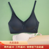 Traceless underwear light and thin Full Cup glossy sexy gathered on jelly strip bra women without steel ring bra 6617