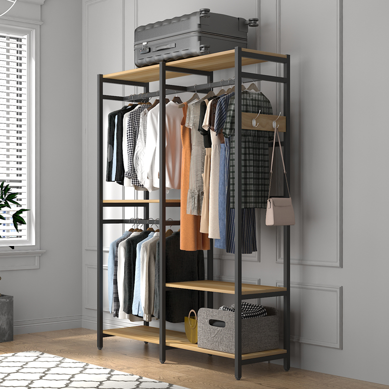 Simple floor hanger bedroom home apartment rental room environmental protection open wardrobe curtain rack cloakroom