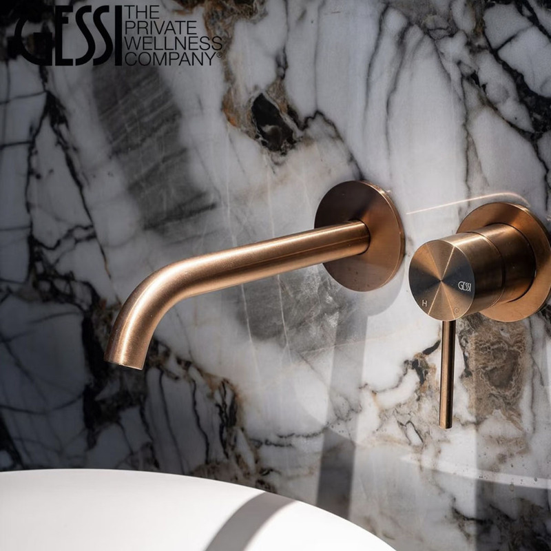 Italian Gessi Concealed Faucet Basin Faucet Washbasin Hot and Cold All-Copper Wall-Mounted