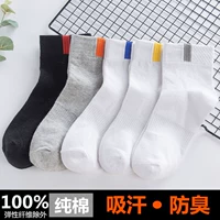 Vớ cotton, vớ ống nam, vớ thể thao, cotton nam, mồ hôi, khử mùi, vớ eo nam, mùa thu và mùa đông, vớ nam màu đen tất