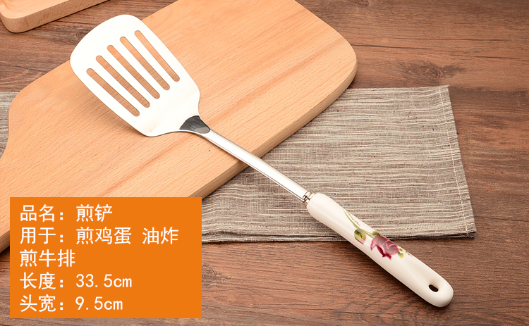 Bộ thìa inox đặt bếp nấu xẻng kết hợp gia dụng chống nóng cách nhiệt bếp nấu bộ bảy xoong