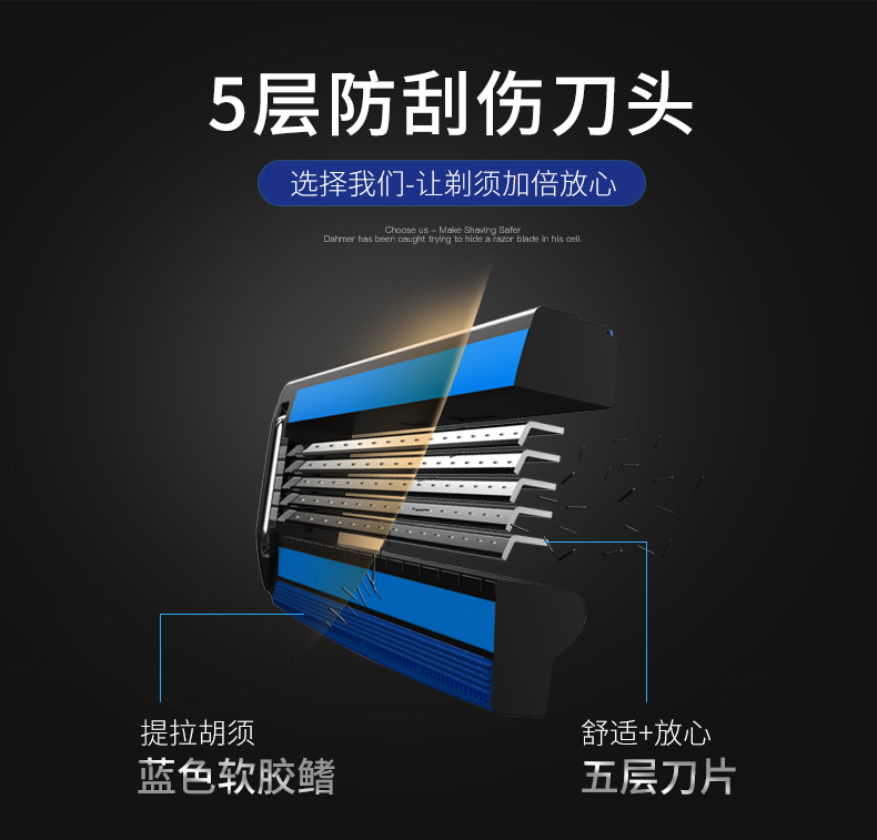 英吉利 五层剃须刀 1手柄+2刀头 图3