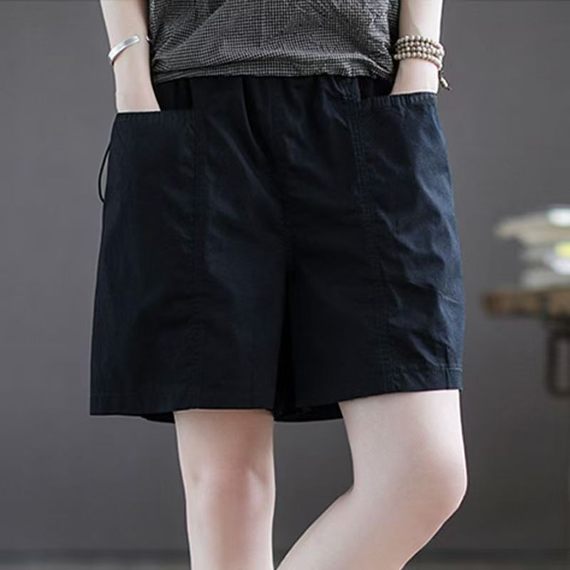 100% Pure Cotton Work Shorts for Women, 2025 Summer New Korean Style Loose Wide-Leg Pants, Thin High-Waisted Five-Point Shorts 100% Pure Cotton Work Shorts for Women, 2025 Summer New Korean Style Loose Wide-Leg Pants, Thin High-Waisted Five-Point Shorts