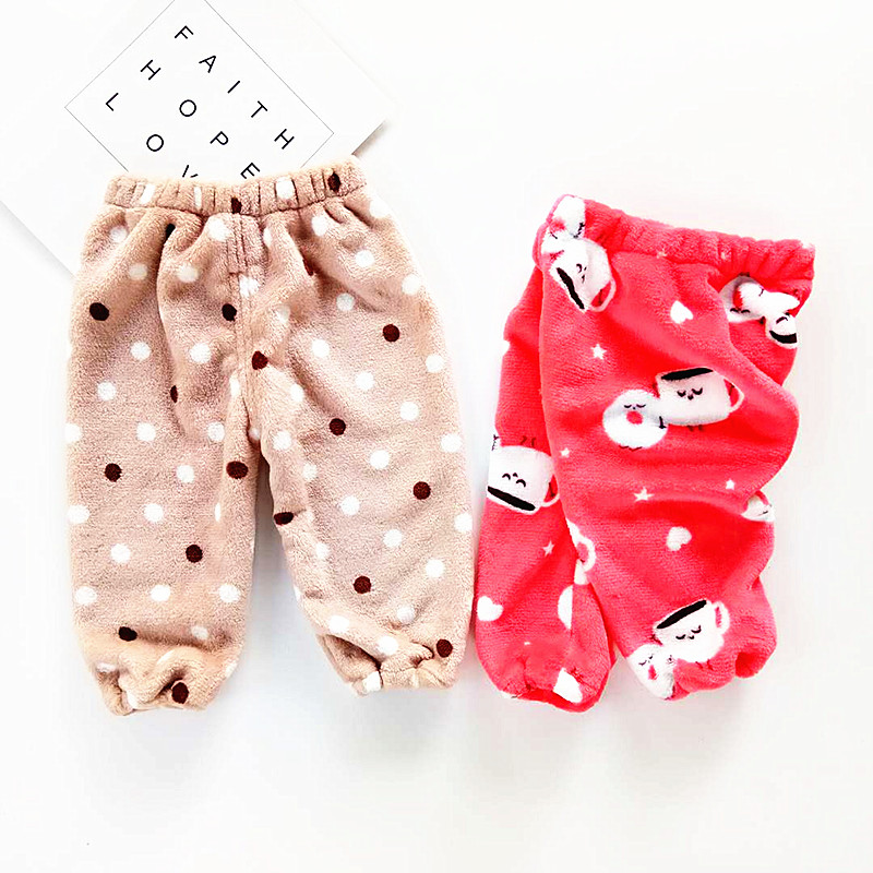 Baby hood quần quần mùa đông dày flannel lỏng nữ boy bé trẻ em thiết lập quần cotton quần quần bò rộng bé trai