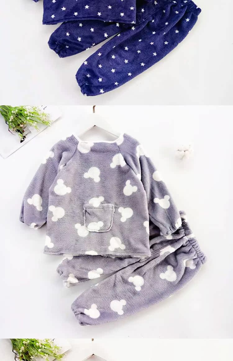 Mới mùa đông nam nữ áo choàng dày flannel trẻ em quần tây sang trọng áo chống mặc quần áo áo giữ nhiệt trẻ em