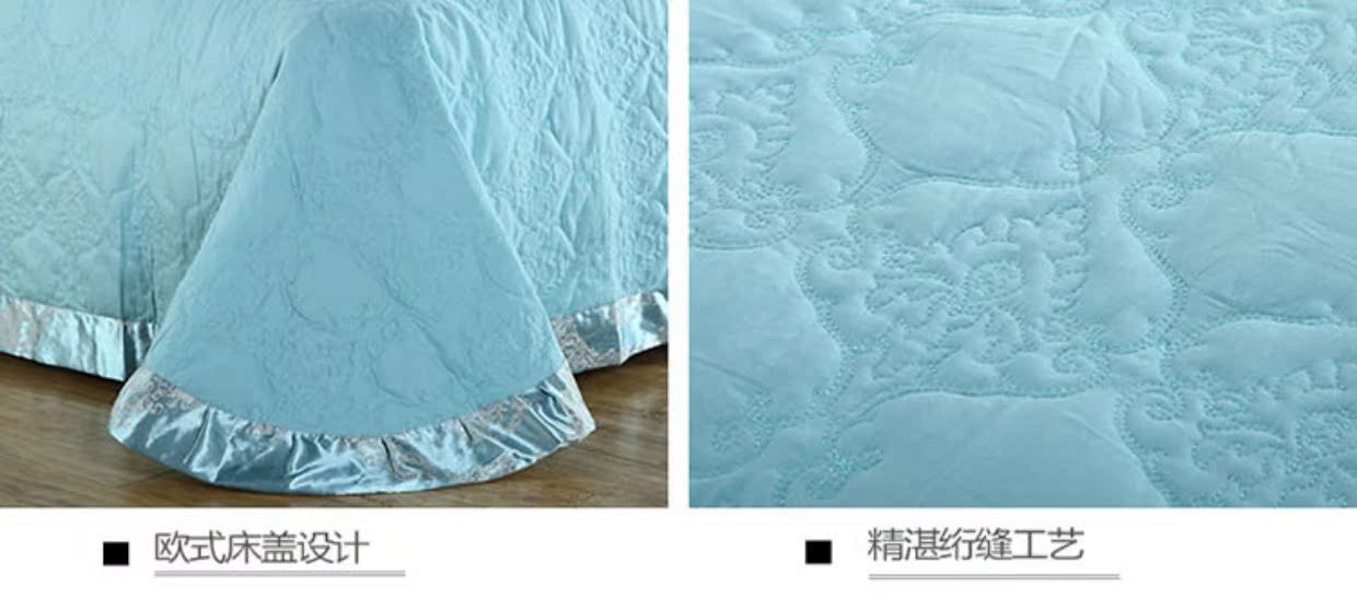 Khăn trải giường cotton châu Âu ba bộ chăn bông là một mảnh duy nhất của giường bông tinh khiết màu đơn giản che phủ giường bụi mẫu ga giường đẹp
