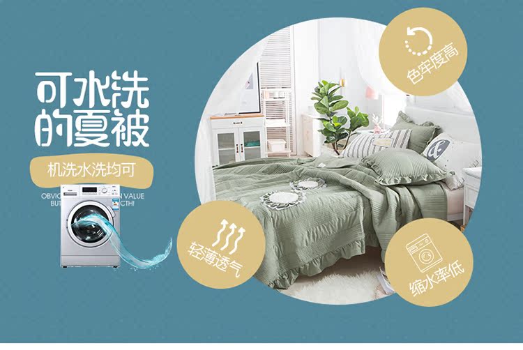 Tấm trải giường Hàn Quốc ba mảnh hoa thủ công châu Âu và Mỹ và được nhồi bông bằng tấm có thể giặt thảm trải giường thay đệm
