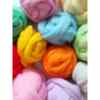50g Pack of Wet Felt Needle Felt Wool Strips for Needle Felting, Colorful Wool Felt Material for Handmade Diy, White Base
