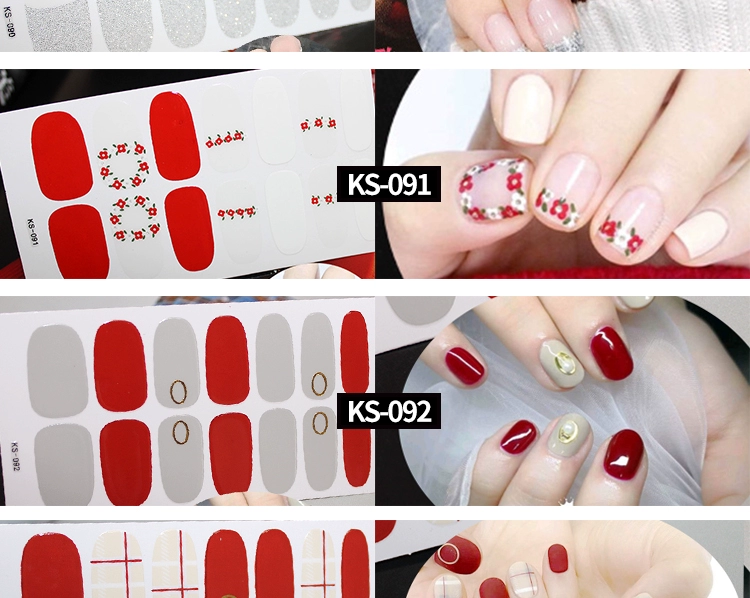 Nail Sticker Không thấm nước Lasting Nail Sticker Full Sticker Hàn Quốc 3d Nail Patch A Piece Nail Ba Lan Nail Thành phẩm - Sơn móng tay / Móng tay và móng chân